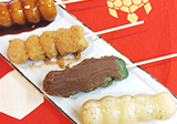 みたらし、きな粉、よもぎ団子